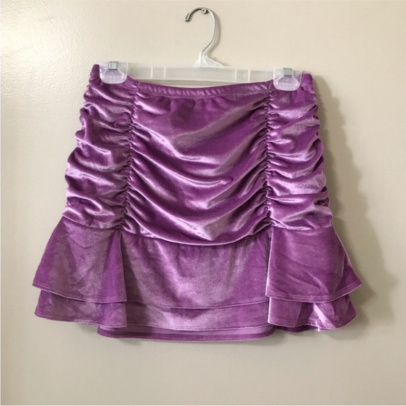 Target Wild Fable Ruched Velvet Purple Mini Skirt - Picture 1 of 4